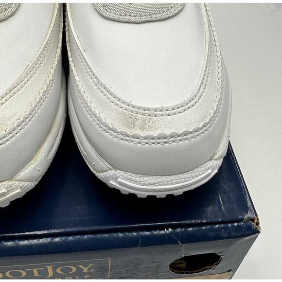 NWD FootJoy GreenJoys Womens Size 6 White Leather Golf Shoes Cleats Lace Up - Picture 10 of 11